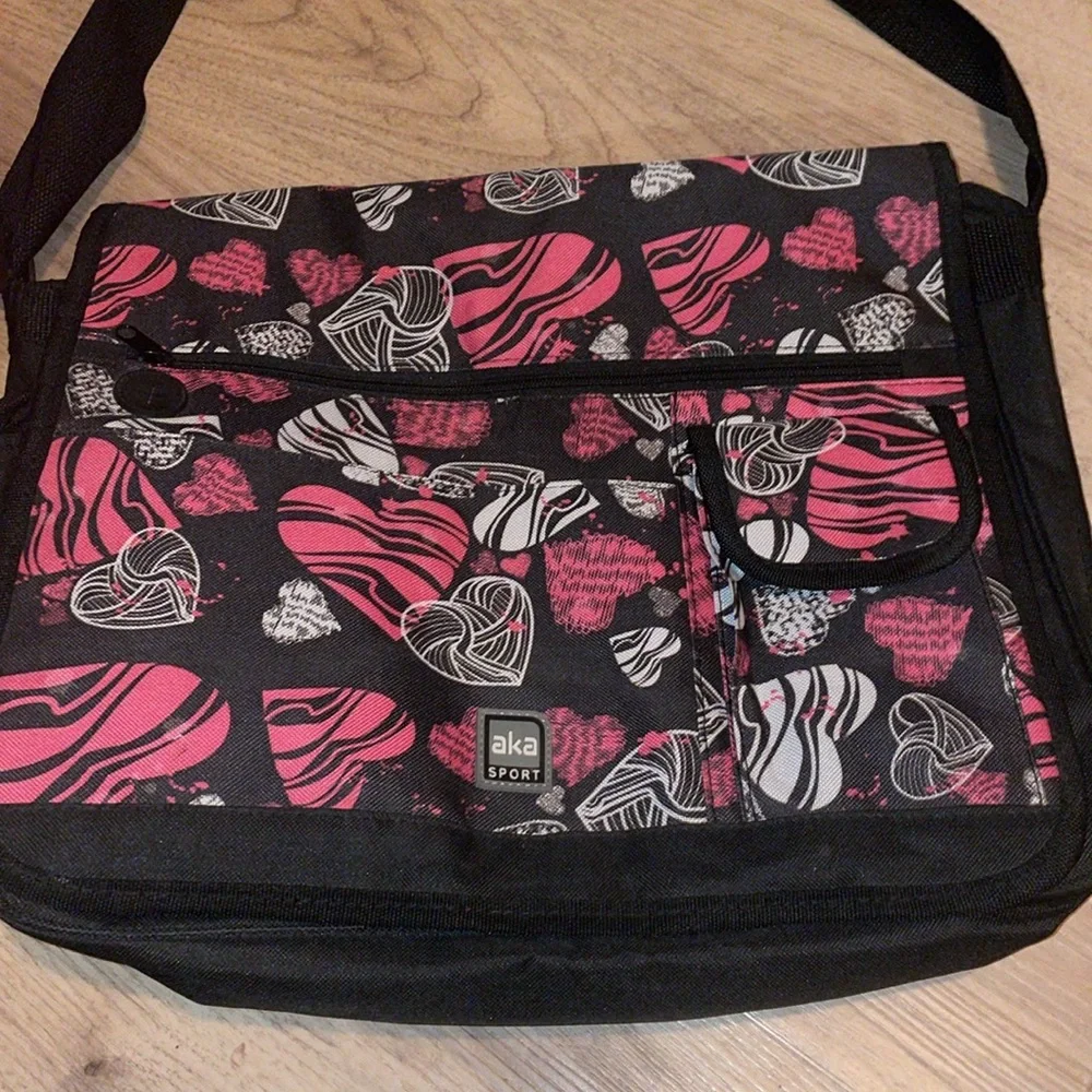 Vintage laptop bag AKA sport hearts satchel bag
